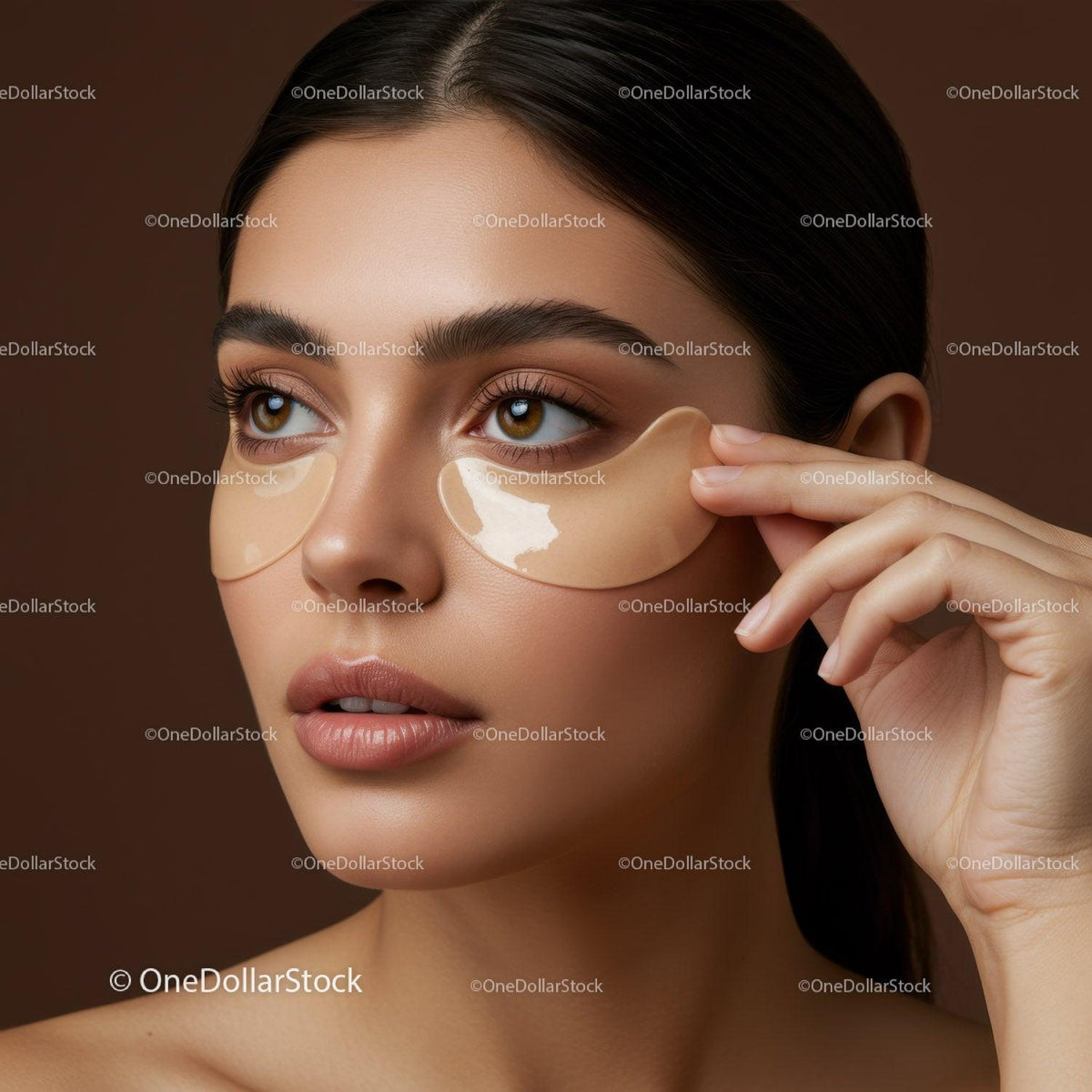 Close-up of Woman Applying Under-Eye Patches for Skin Rejuvenation