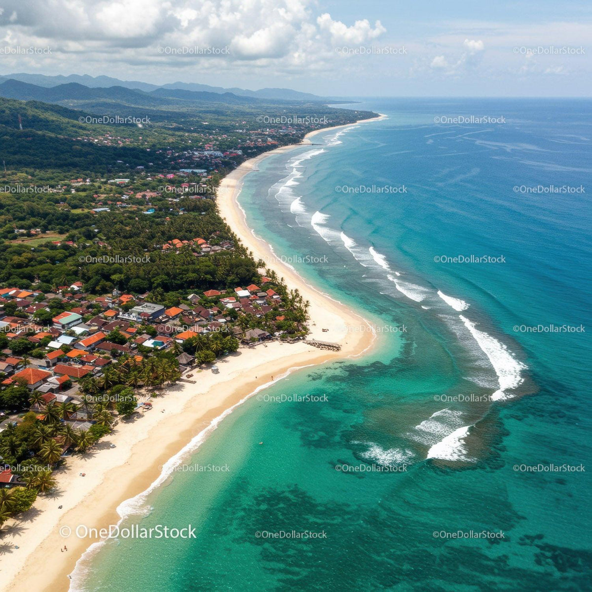 Beautiful Tropical Beach with Crystal Clear Waters and Lush Greenery
