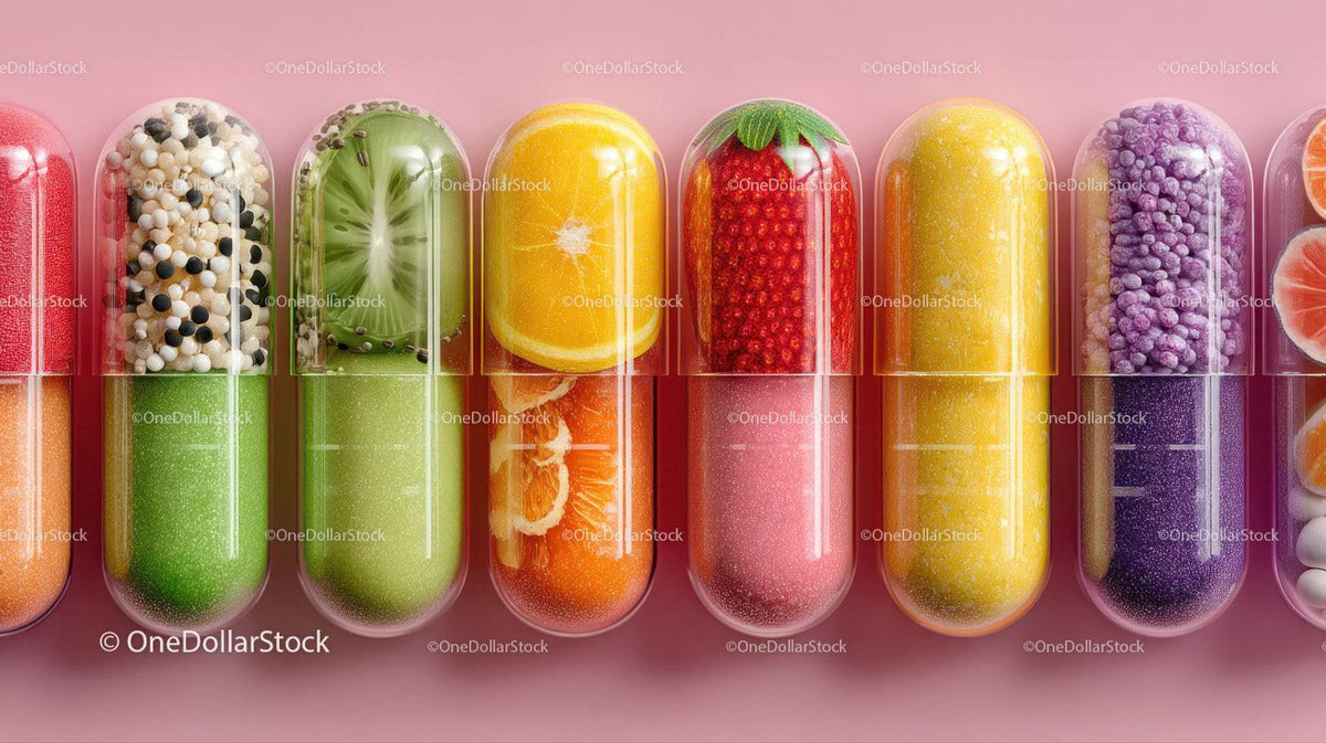 Colorful Gel Capsules and Pills in Various Bright Shades for Health and Medicine