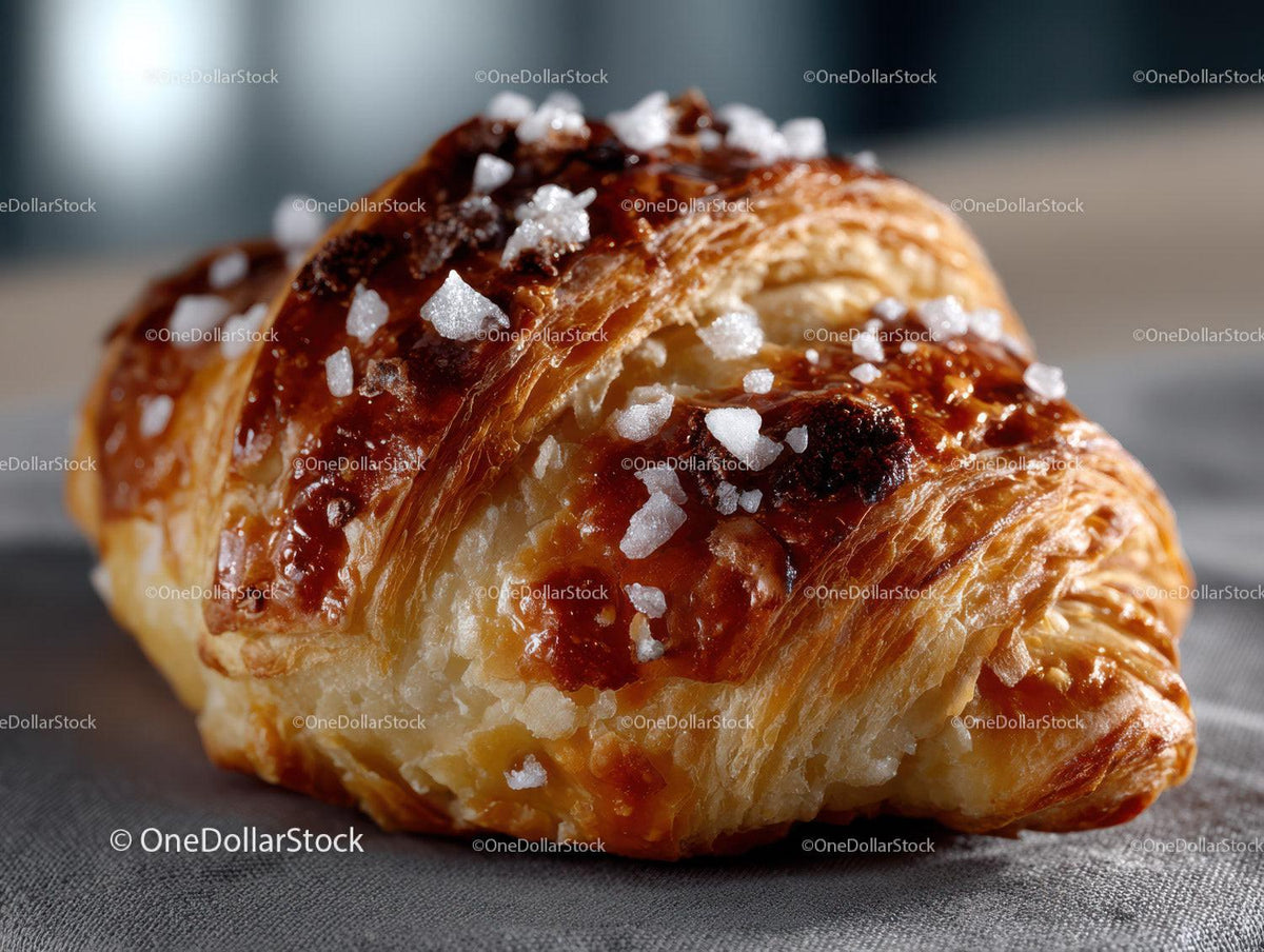 Buttery Croissant with Sugar Crystals and Caramelization for Breakfast