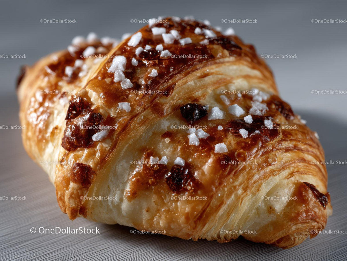 Golden Croissant with Salted Caramel and Sugar Crystals