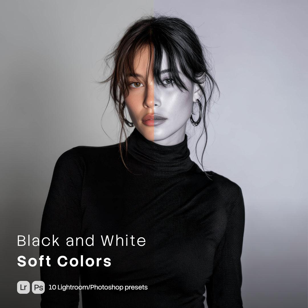 Black and White Soft Colors Lightroom presets cover preview