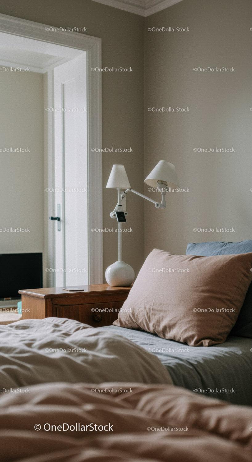 Modern Bedroom with Cozy Bedding and Minimalist Decor