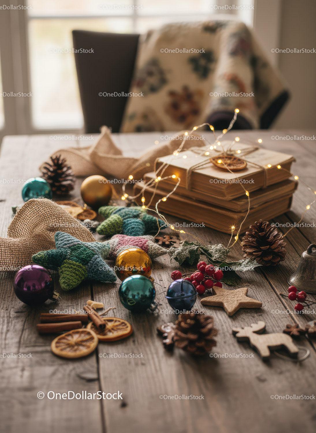 Cozy Rustic Holiday Decor with Warm Soft Lighting