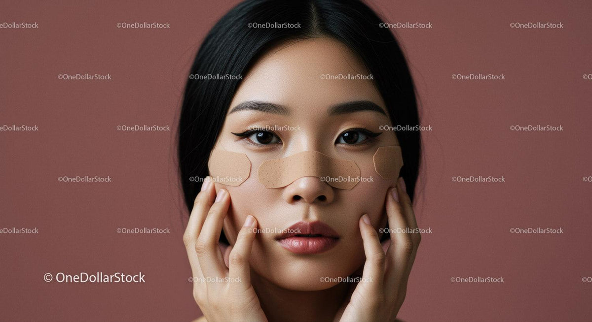 Young Woman Applying Facial Masks for Skincare and Relaxation