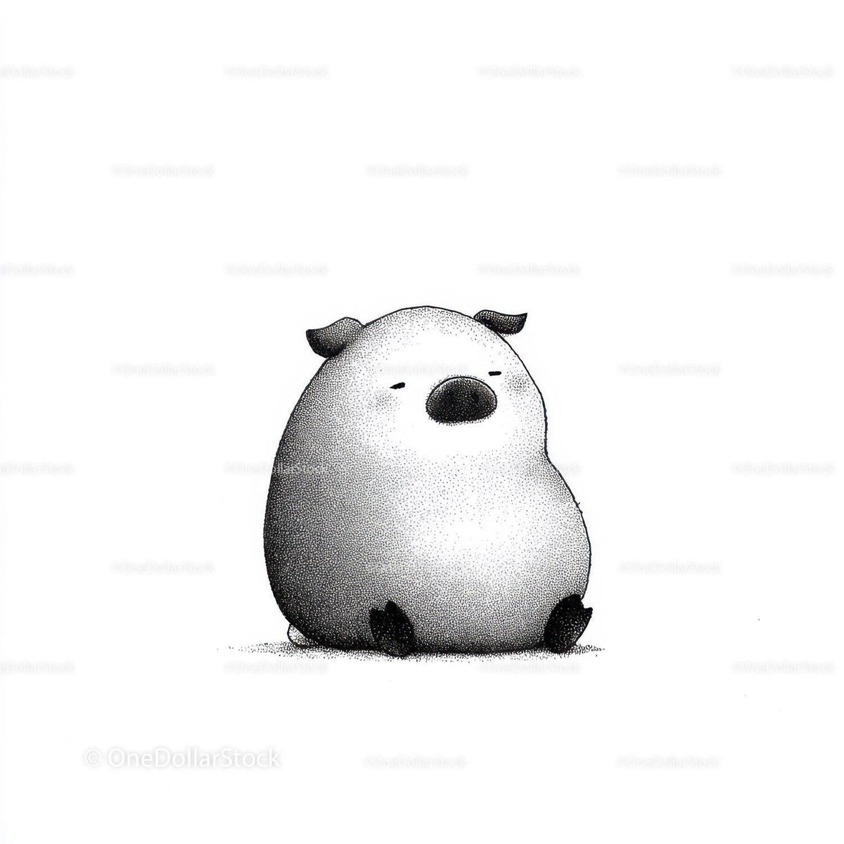 Black Pig Sculpture with Unique Textured Animal Art Stock Photo Bundle preview 12