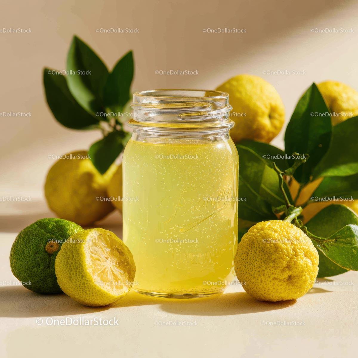 Refreshing Summer Lemonade with Fresh Lemons and Ice Stock Photo Bundle preview 6