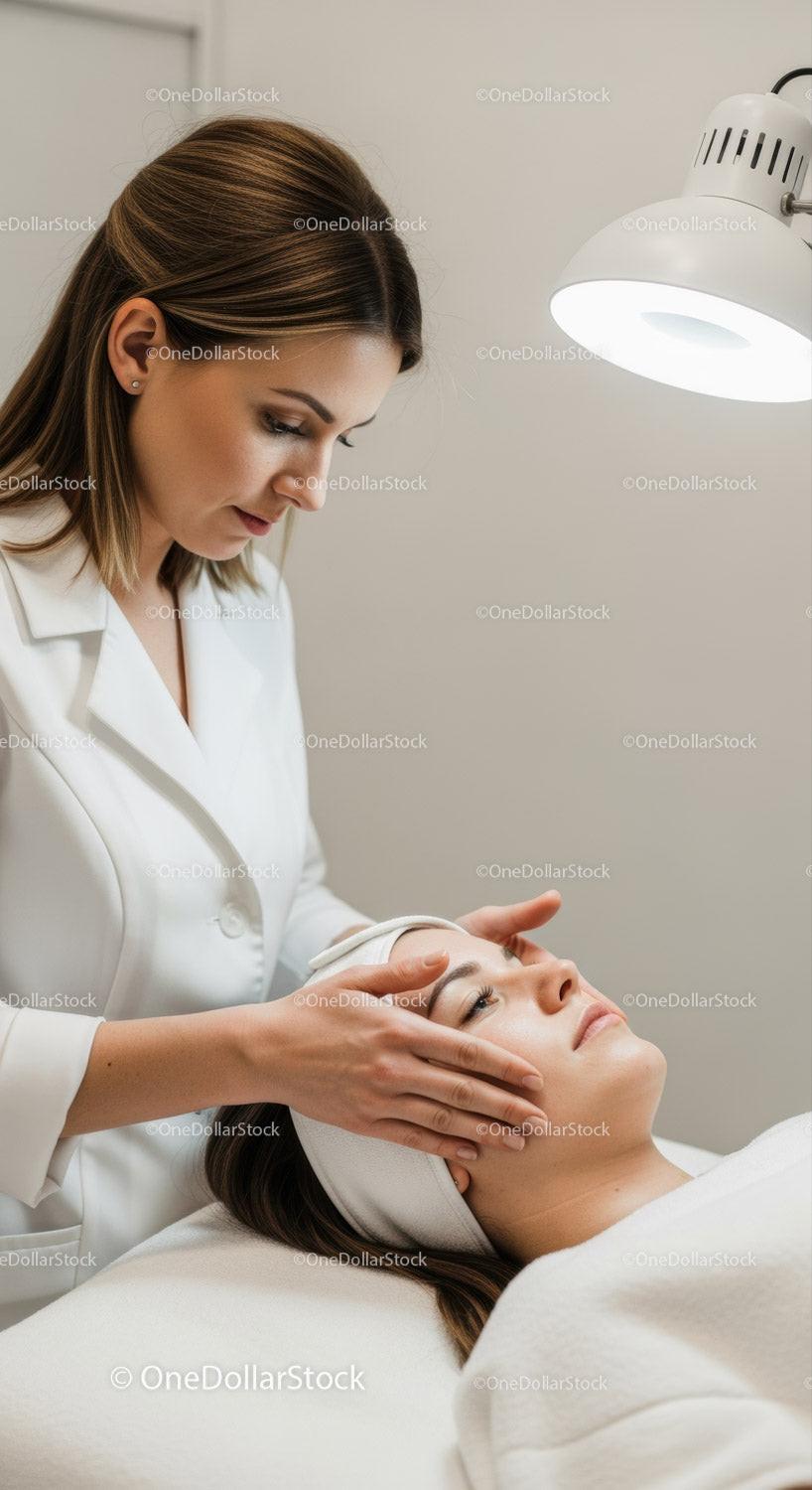 Women Receiving Relaxing Facial Treatment at Modern Spa