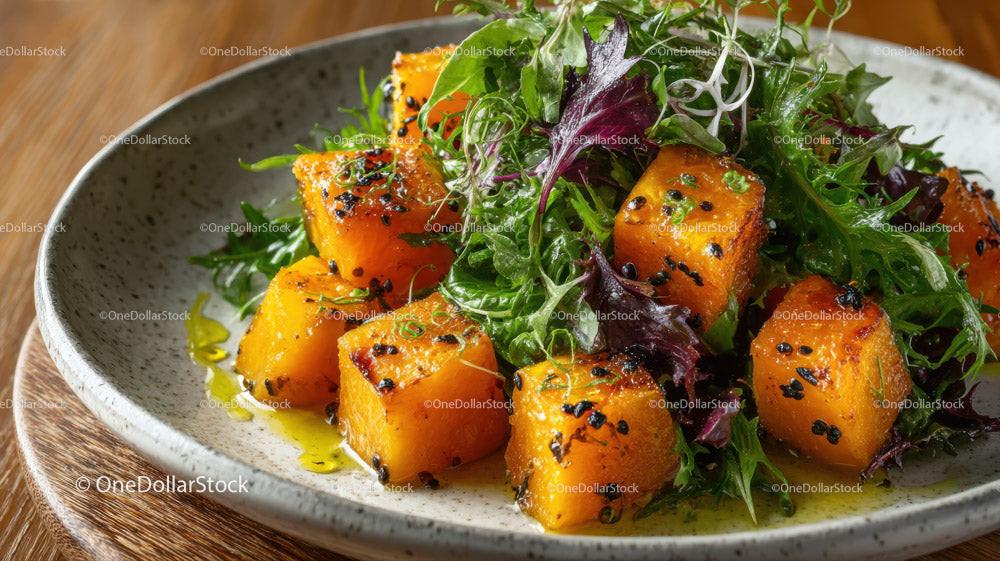 Vibrant Salad with Roasted Butternut Squash and Fresh Greens