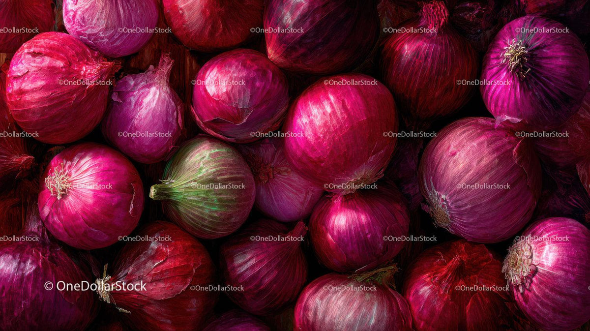 Close-up of Vibrant Red Onions with Water Droplets for Food Photography Stock Photo Bundle preview 12