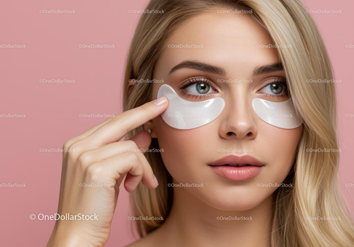 Close-up of Woman Applying Under Eye Patches for Skincare
