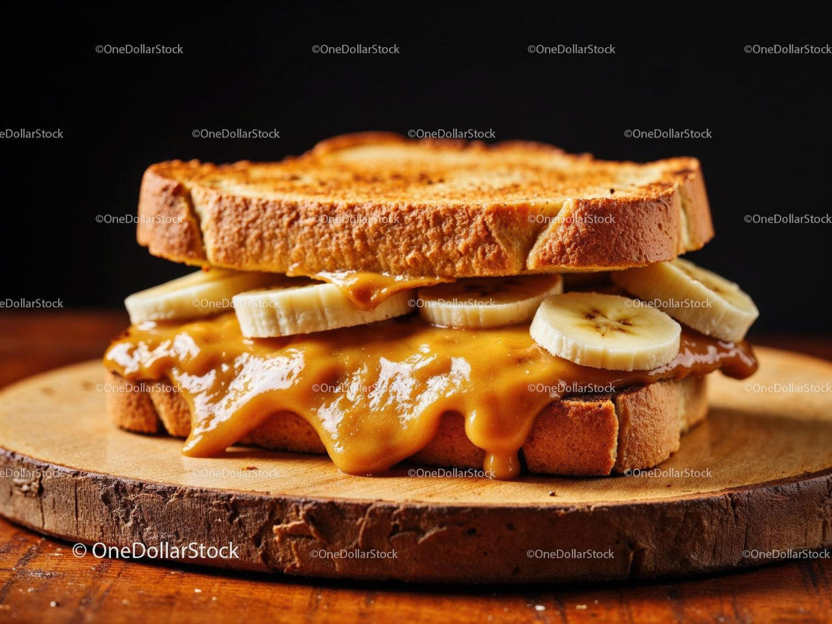 Peanut Butter and Banana Toast Open-Faced Sandwich Stock Photo Bundle preview 34