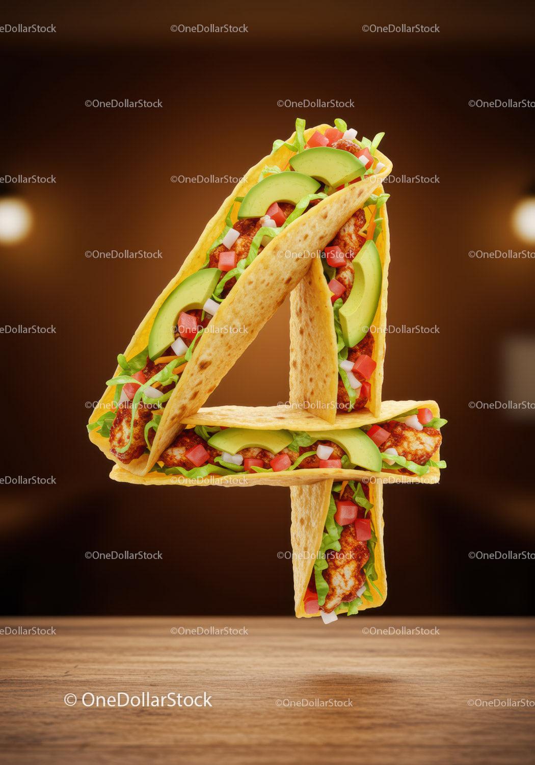 Taco Number Four Made with Fresh Ingredients
