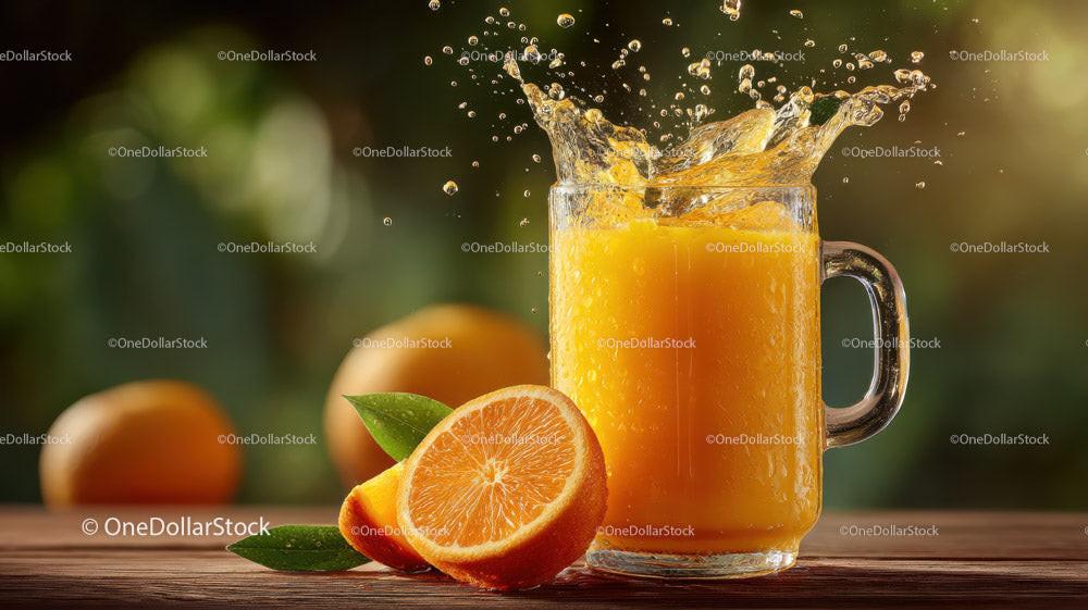 Refreshing Splash of Fresh Orange Juice in Glass Jar Stock Photo Bundle preview 16