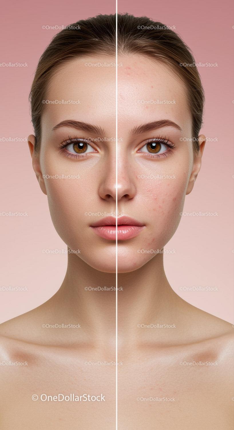 Clear Skin Transformation Demonstrated Through Before and After Comparison