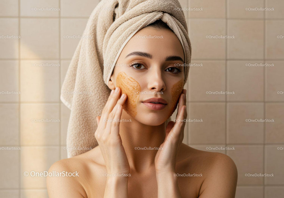 Young Woman Applying Face Masks Skin Care Ritual Wellness