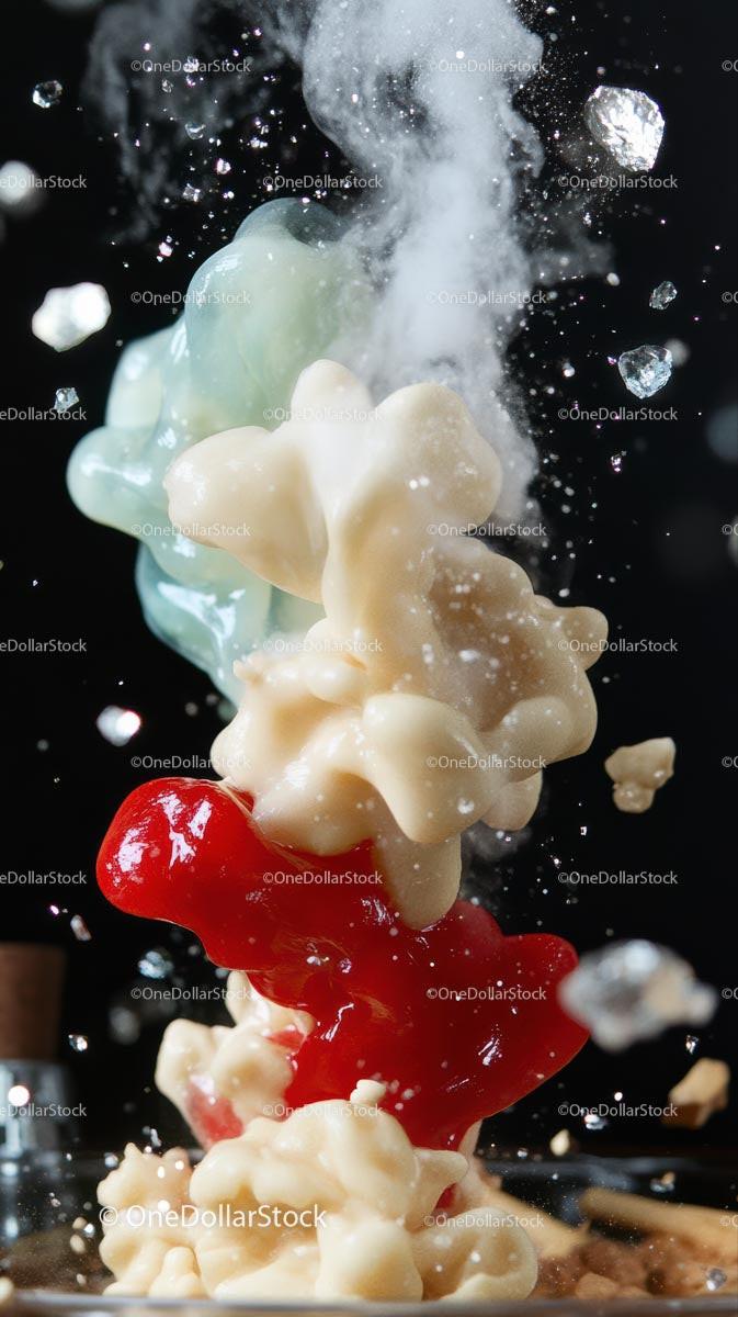 Colorful Candy Explosion with Melting Sweets and Splash Effects