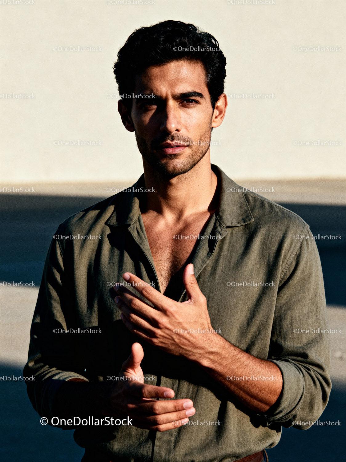 Confident man standing outdoors in natural light