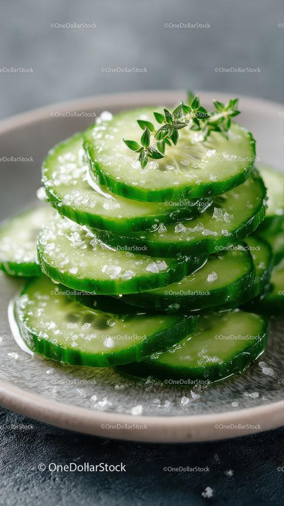 Fresh Cucumber Slices in a Bowl for Healthy Refreshing Snack Stock Photo Bundle preview 13