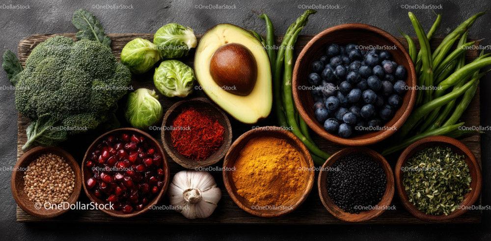 Fresh Organic Superfoods and Culinary Ingredients for Healthy Eating Stock Photo Bundle preview 8
