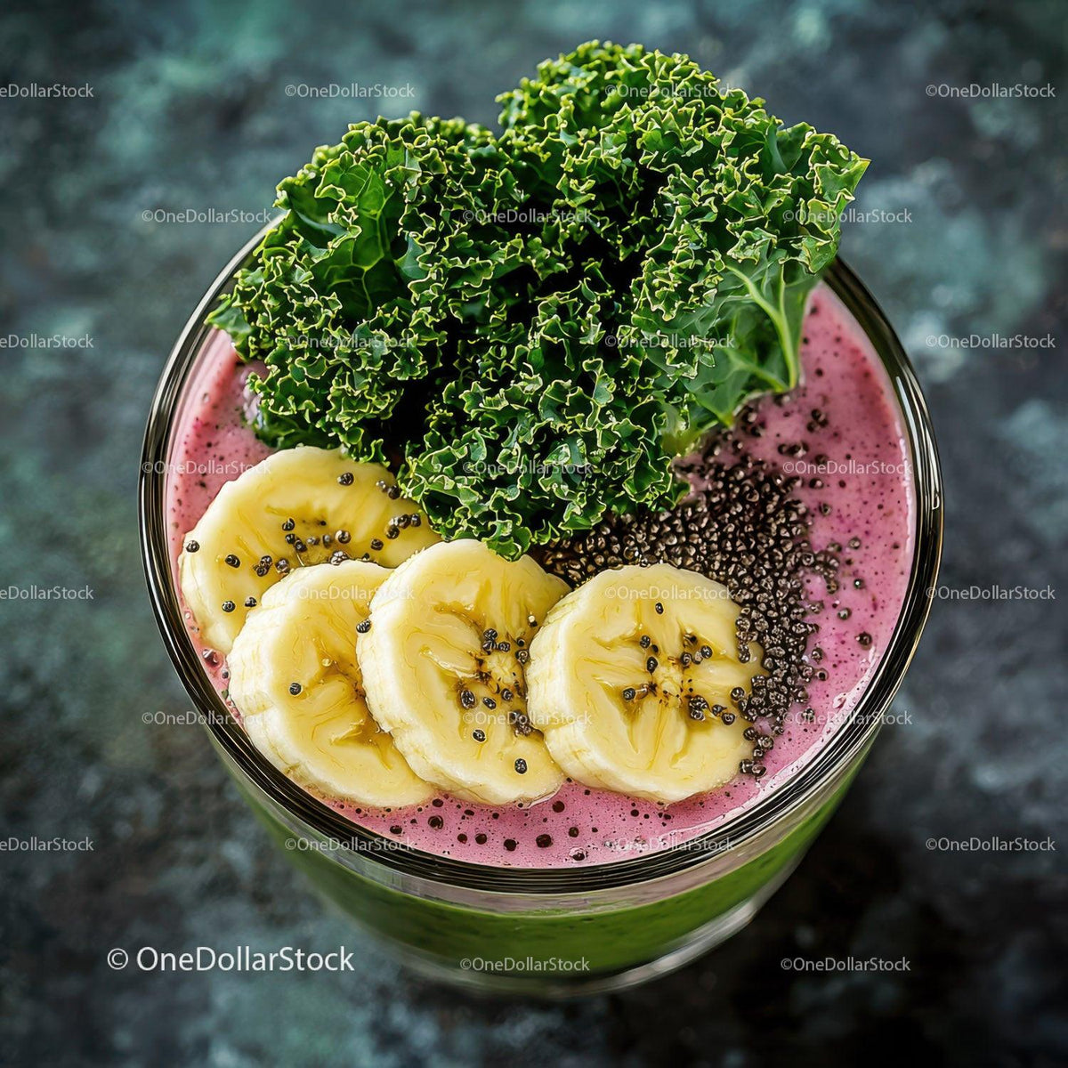 Vibrant Purple and Green Detox Smoothie with Banana and Mint
