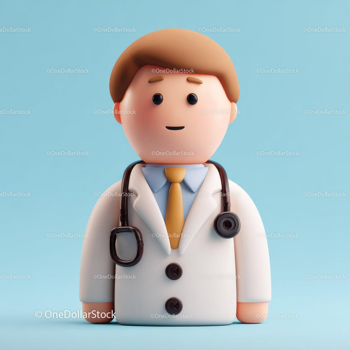 Friendly Doctor Figurine with Stethoscope for Healthcare Professionals Stock Photo Bundle preview 45