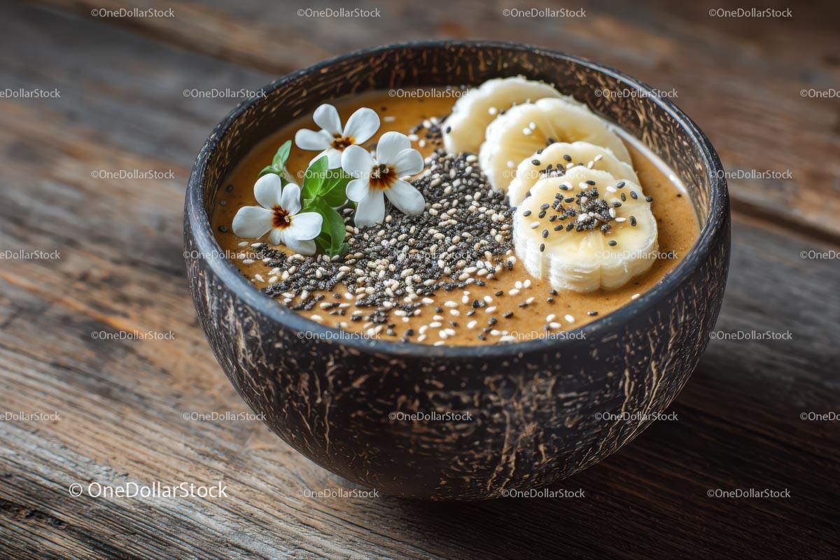 Delicious Acai Bowl with Fresh Fruits and Chia Seeds Stock Photo Bundle preview 16
