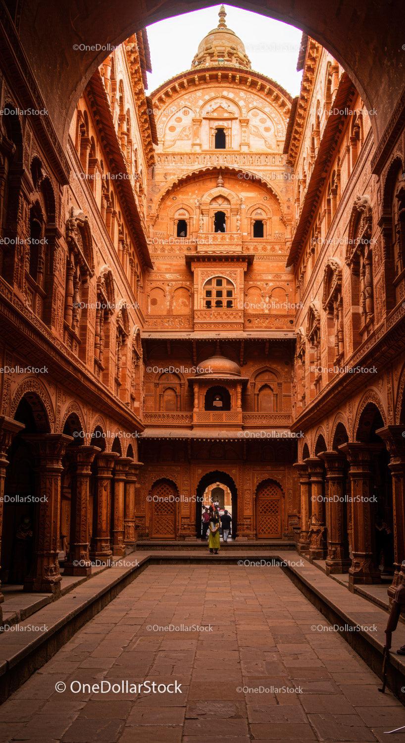 Indian Heritage Temple with Ornate Carvings and Intricate Details