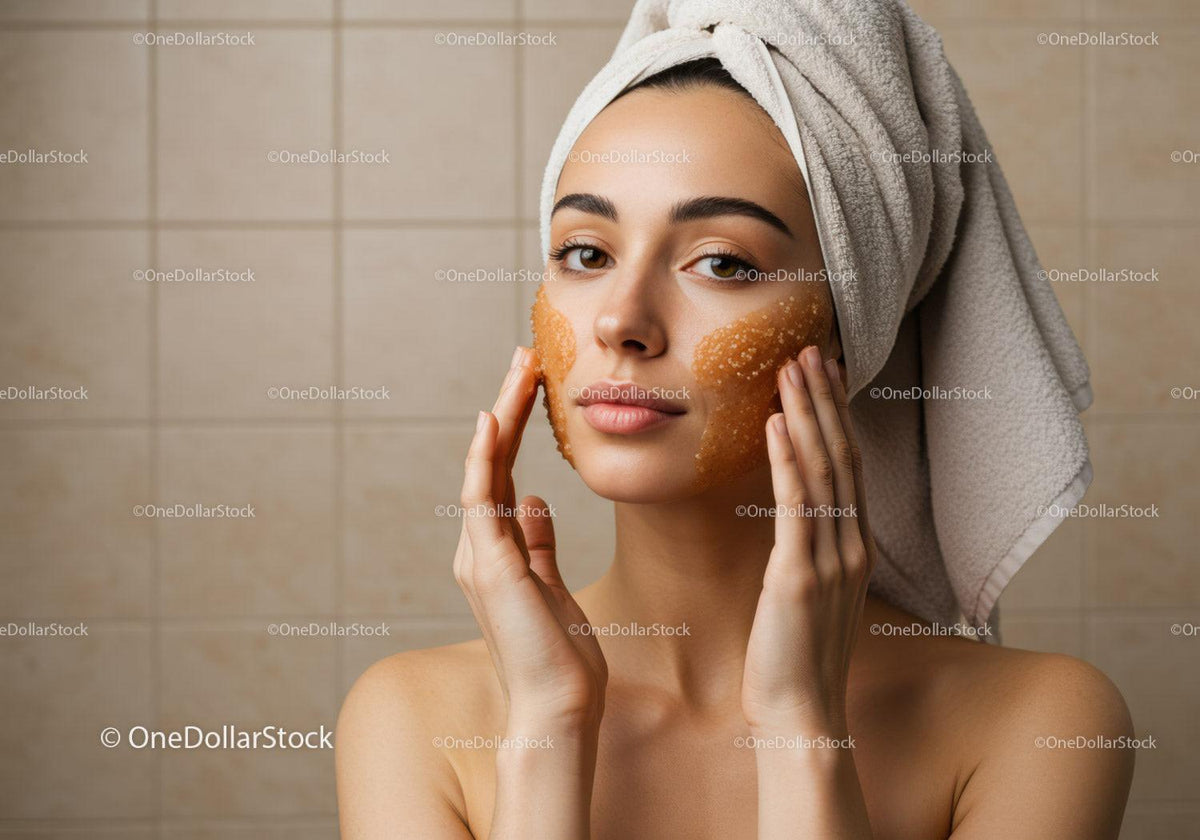 Woman Applying Facial Mask for Skincare and Relaxation