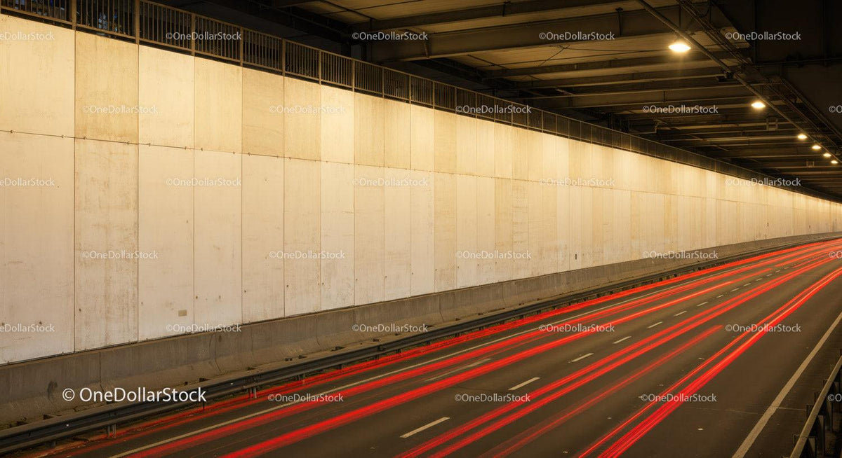 Long Exposure of Light Trails in Underpass Tunnel at Night JPG Mockup Image preview