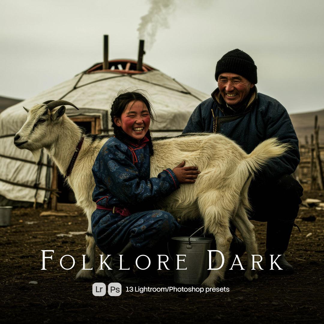 Folklore Dark Lightroom presets cover preview