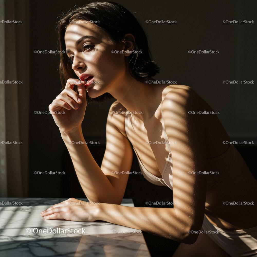 Elegant Female Model in Soft Natural Light Capture 25 JPG Files digital asset preview