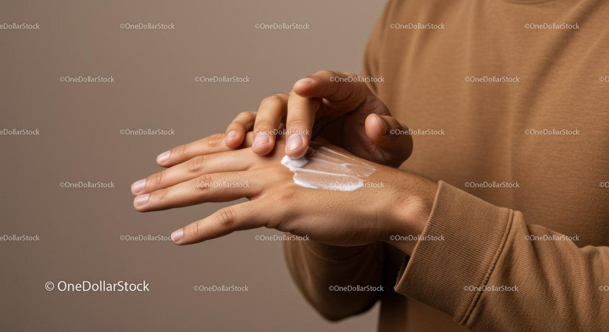 Close-Up of Person Applying Hand Lotion for Skin Care and Moisturizing