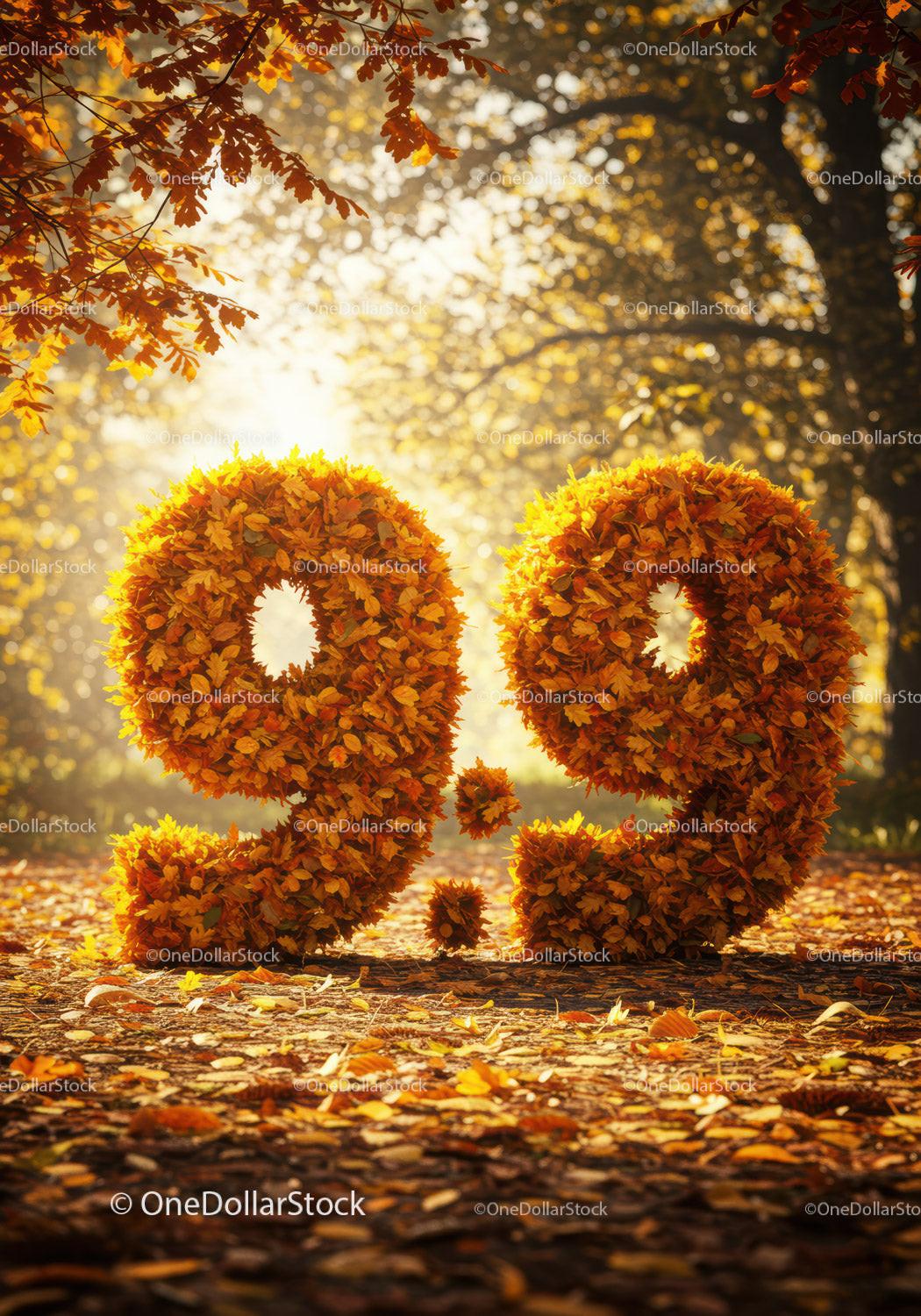Autumnal representation of the 9.9 date in forest setting