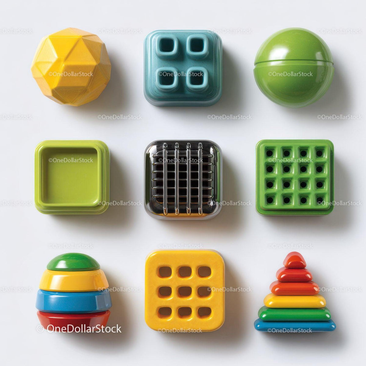 Set of Wooden Geometric Blocks for Kids Playroom and Learning Stock Photo Bundle preview 40
