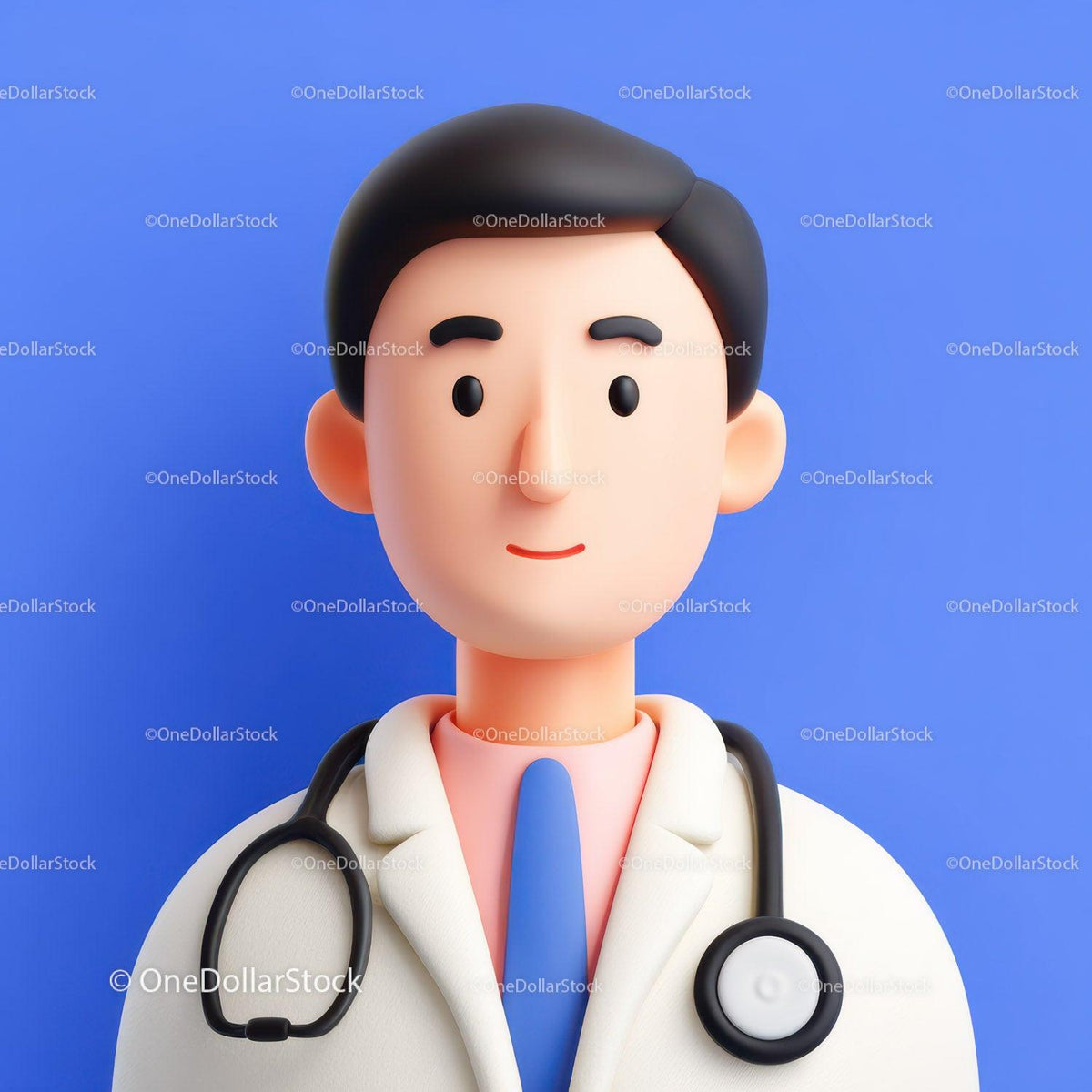 Friendly Doctor Figurine with Stethoscope for Healthcare Professionals 52 JPG Files digital asset preview