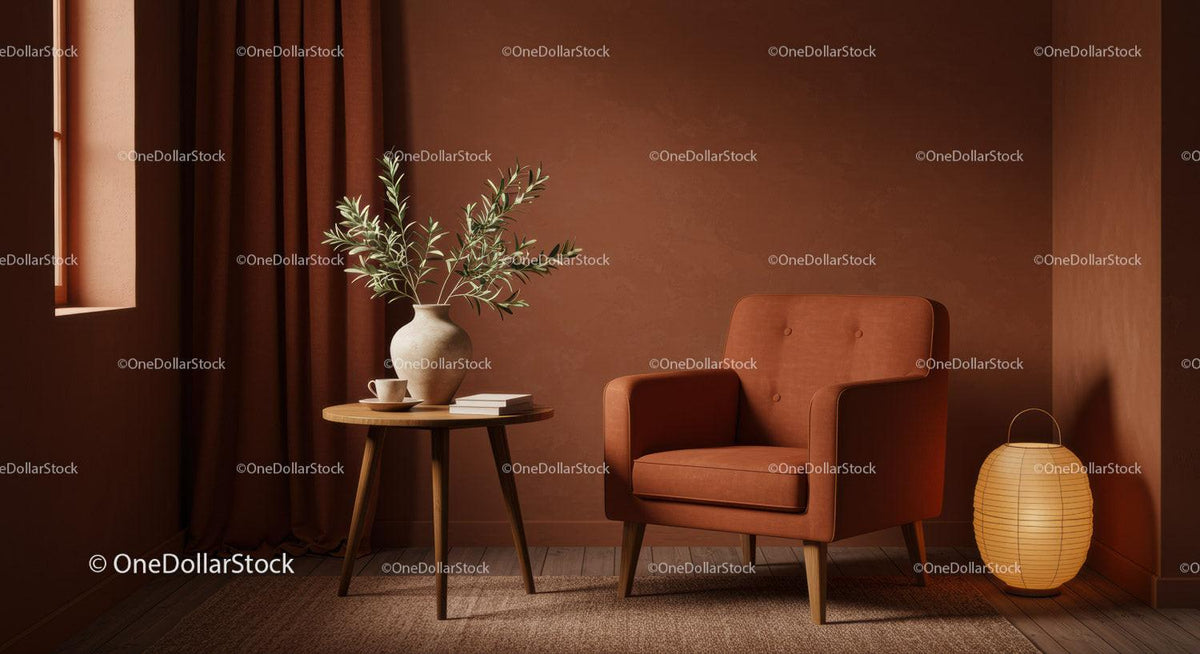 Cozy Corner with Armchair and Decorative Vase