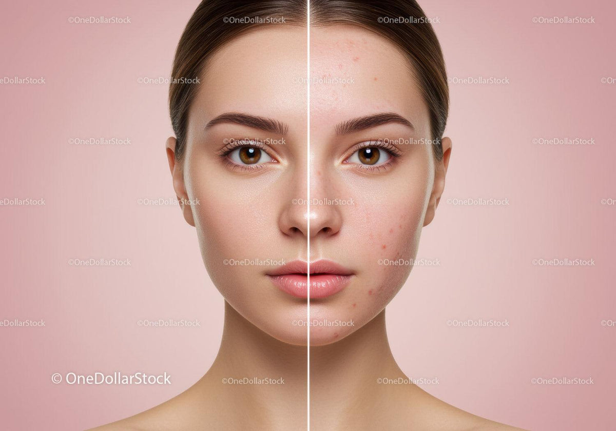 Clear Skin Skin Care Comparison Showing Acne Reduction and Radiance