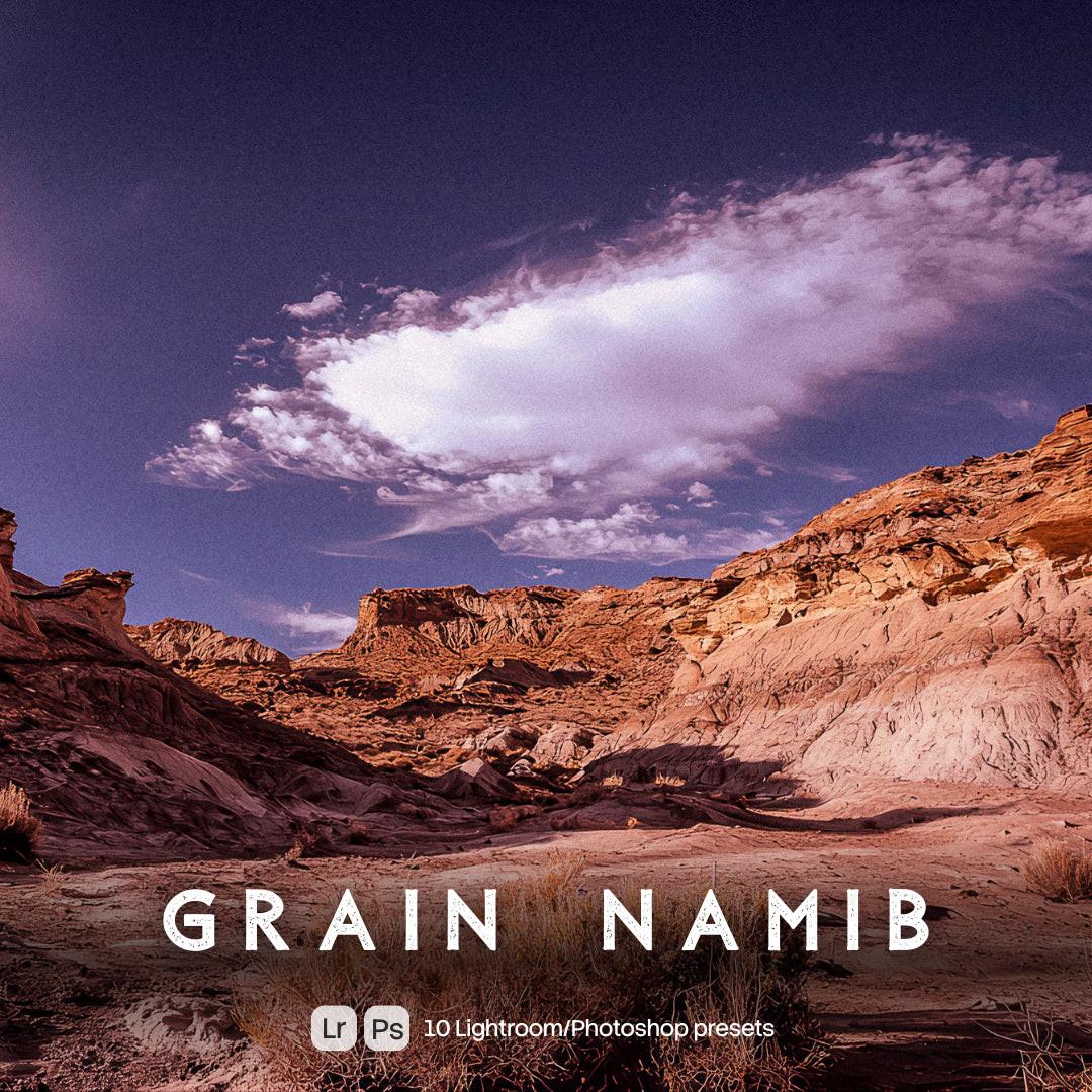Grain Namib Lightroom presets cover preview