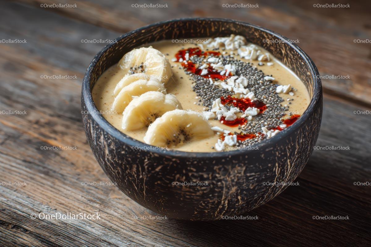 Delicious Acai Bowl with Fresh Fruits and Chia Seeds Stock Photo Bundle preview 9