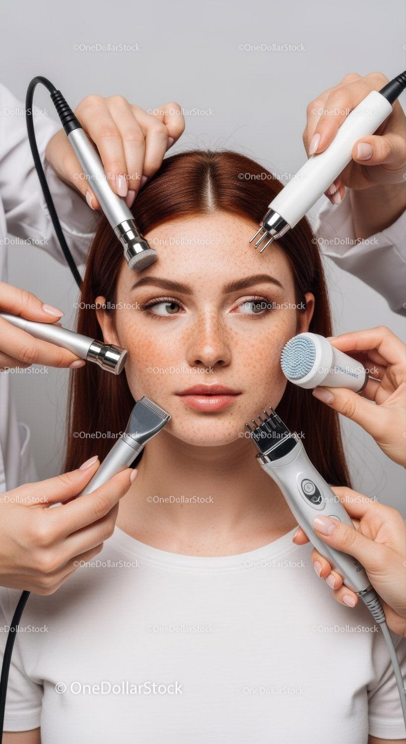 Professional Facial Treatment with Multiple Skincare Devices for Healthy Skin