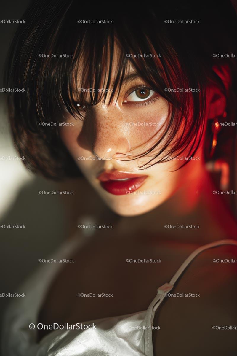 Dramatic Close-Up of a Beautiful Woman with Intense Expression Stock Photo Bundle preview 16