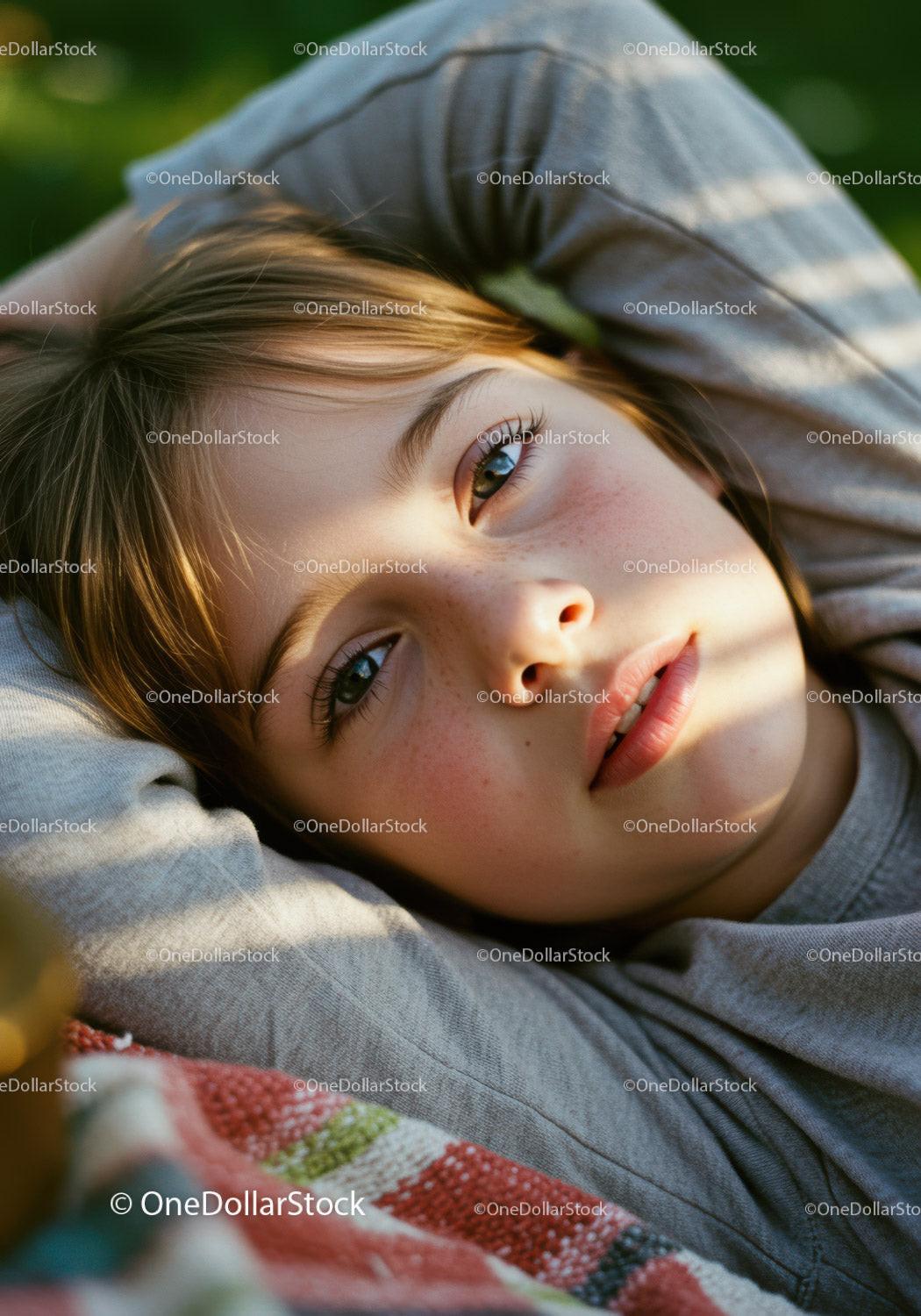Young woman resting peacefully with soft natural light