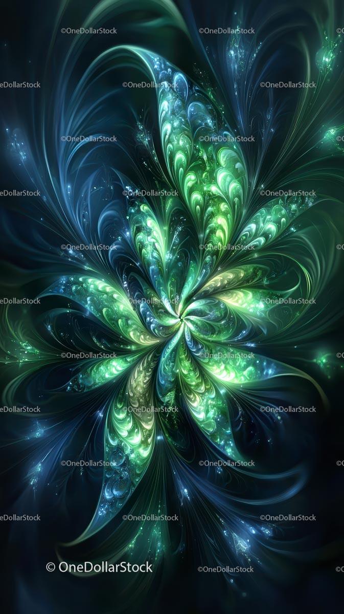 Vibrant Abstract Digital Art with Glowing Luminous Patterns