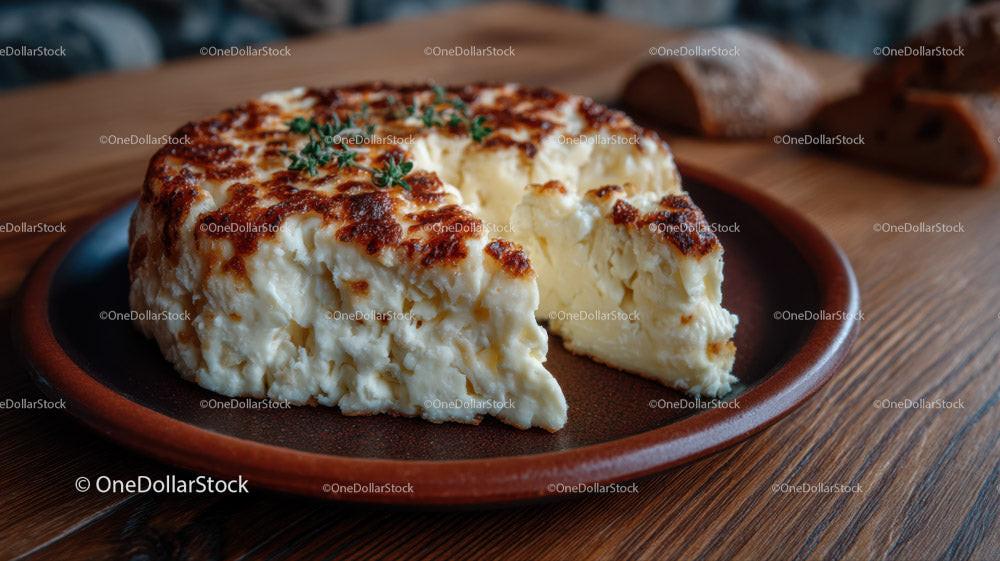 Blue Cheese and Rustic Bread on Decorative Plate in Food Setting Stock Photo Bundle preview 9