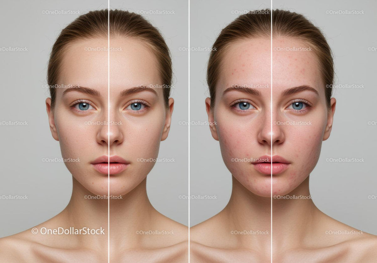 Beautiful Woman Face Showing Clear Skin and Acne Improvement