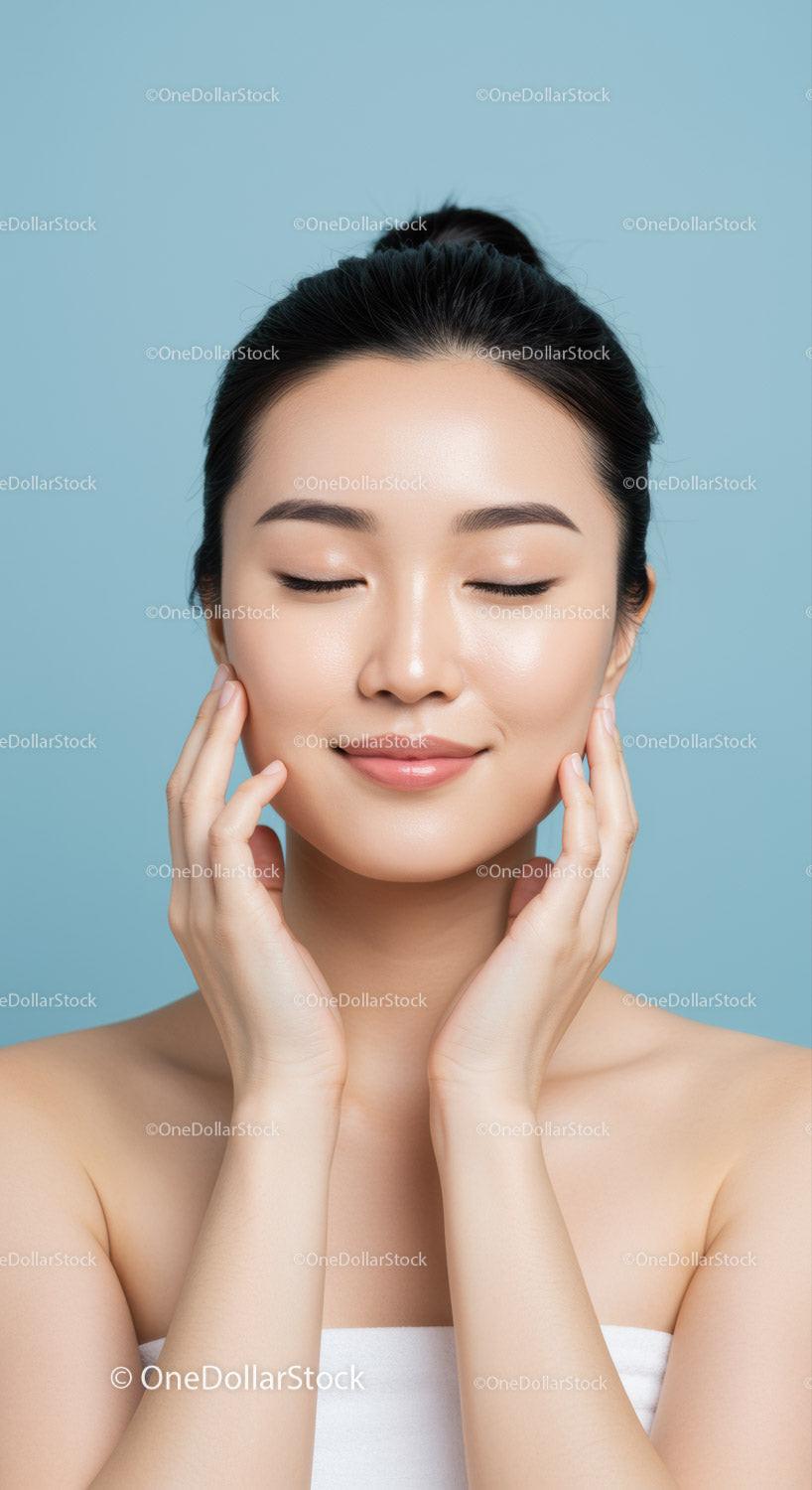 Young Woman Relaxing with Facial Massage for Glowing Skin