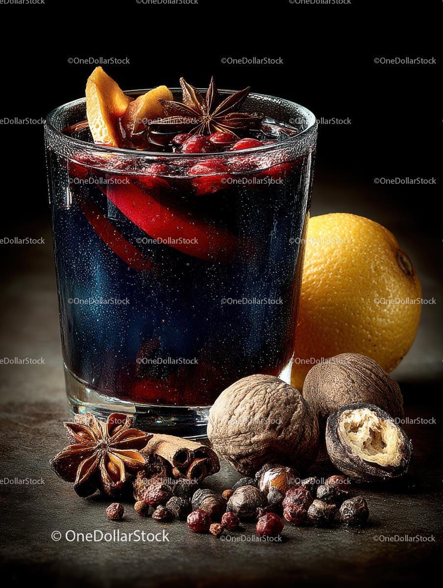 stock photo bundle made with Delicious Mulled Wine with Spices and Citrus Ingredients Stock Photo Bundle