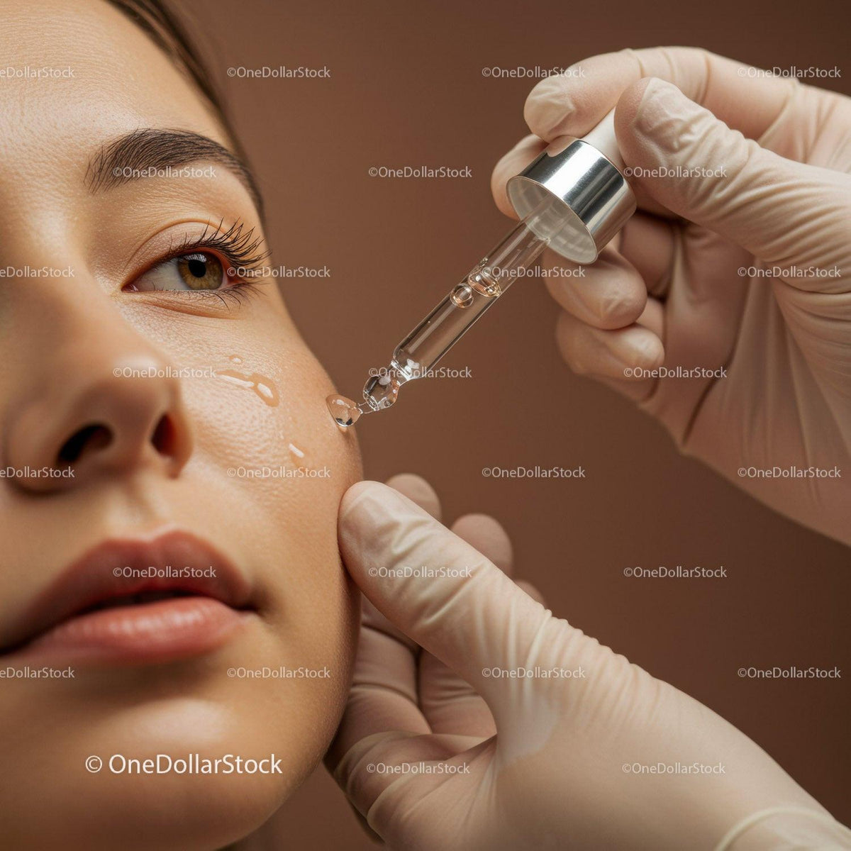 Close-up of Skin Treatment Being Performed with Dermal Serum Adjustment