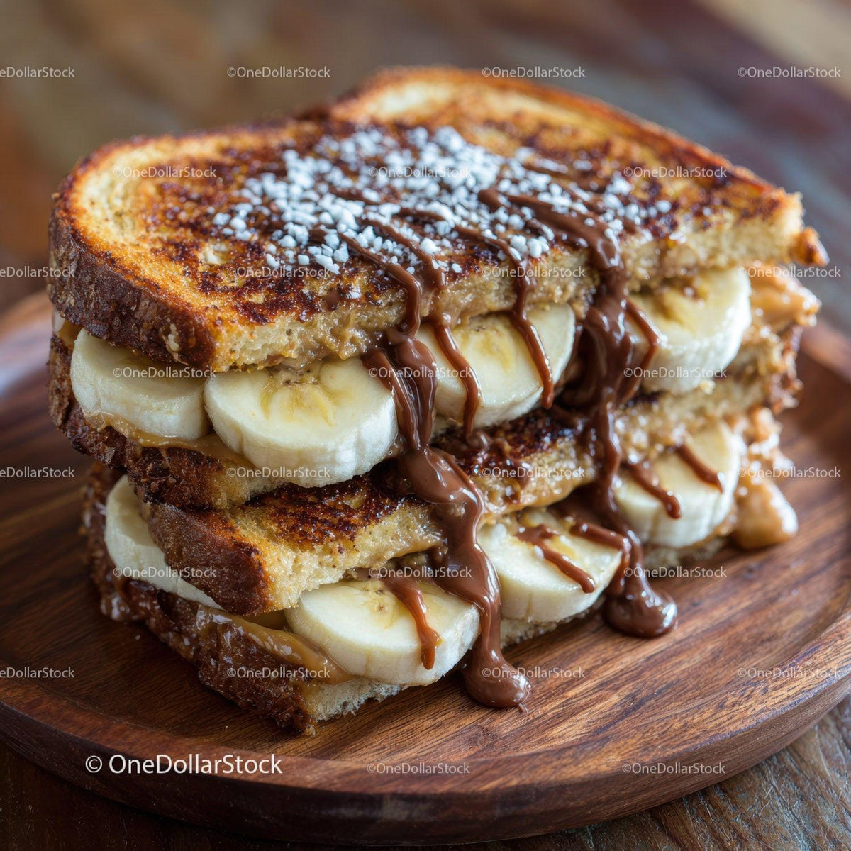 Banana Caramel Toast Sandwich for Delicious Breakfast or Snack Stock Photo Bundle creative preview 18